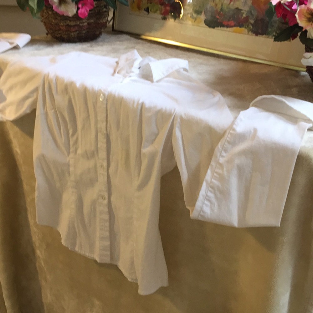 LVL X White Stretch Fitted Blouse